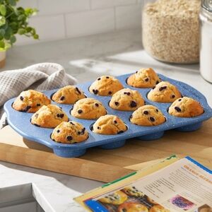 💜 New 2025 The Pioneer Woman Speckled Blue Nonstick  Muffin Pan